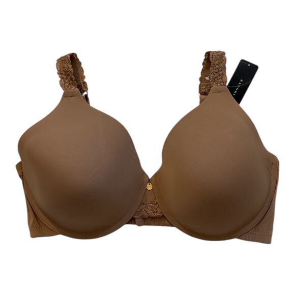 Natori Women's Body Double Lace Trim Full Fit Contour Bra Suntan Size 34DDD NEW - Picture 3 of 9